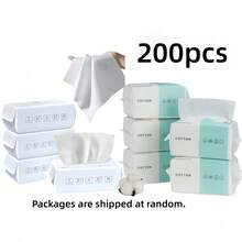 Disposable Face Towels 400/200/100/50pcs, Thickened Large Size Soft Makeup Remover Wipes, Suitable For Sensitive Skin, Dual-Use Non-Woven Soft Facial Towels, Dry And Wet Use - Multicolor - View 12