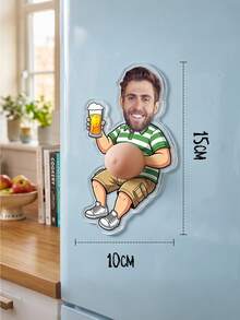 1pc Customized Funny Soft Belly Fridge Magnet, Personalized Irregular Acrylic Photo Magnet, Quirky Design, Kitchen Decor, Pregnancy Announcement Gift, Fun Couple Gift, Multiple Belly Styles Family Keepsake, Gift For Mom - Multicolor - View 11
