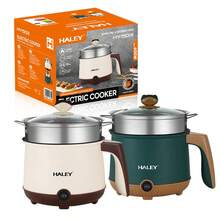 1 Pc Olla Eléctrica Multifuncional + Sartén Antiadherente 2 En 1 | Capacidad De 2.2 Litros / 300W-600W Ajustable | Ideal Para Hacer Sopas / Saltear / Uso Doméstico | Con Vaporera De Acero Inoxidable + Tapa De Vidrio | Calentamiento Uniforme | Cocina Rápida - Verde - Ver 7