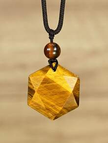 Yumfeel Multi-Faceted Hexagram Natural Stone Pendant Necklace, Bohemian Fashion Women's Jewelry, Suitable For Christmas, Valentine's Day Gifts - Multicolor - View 12