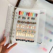Minimalist Nail Art Storage Album Handmade Press-On Nail Display Card Book Large Capacity Nail Tip Color Storage Book Includes 3 Inner Pages Does Not Include Nail Tips - Multicolor - View 1