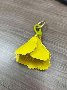 1pc Exquisite Yellow PU Leather Flower Keychain, Minimalist Artificial Flower Bag Charm, Women's Keychain, Wallet Pendant, Car Key Accessory, Fashion Handmade Hanging Decoration, Gift For Her - Multicolor - View 8