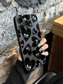 1件黑色穿孔貓眼手機殼，黑色眼睛彩繪圖案，防摔耐用，相容 iPhone 17/17 Pro/17 Pro Max，防指紋手機殼 - 彩色 - 查看 5