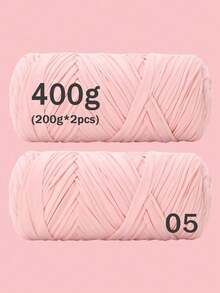 2PCS Premium T-Shirt Yarn 200g/Pc High Elastic Soft Polyester Yarn, Suitable For DIY Crochet Bags, Baskets, Mats, Slippers, Dolls, Multi-Color Vacation Crochet Handmade Yarn, Multi-Functional Knitting Accessories, Large Ball Pack - Multicolor - View 11