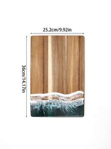 1pc Creative Wave Resin Acacia Wood Cutting Board, 36cm Highly Attractive Western Style Fruit Bread Serving Tray, Home Atmosphere Chopping Board, Afternoon Tea Fruit Platter Decorative Board - Multicolor - View 12