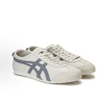 Asics Authentic Onitsuka Tiger Mexico 66 Leather Sneakers - White/Blue/Red Classic Low-Top | Premium Japanese Heritage Footwear | Slim-Profile Lightweight Trainers - 燕麥色 - 查看 5