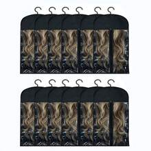 6/12 Pack Wig Storage Bags With Hangers, Clear Window Wig Organizer For Closet, Dustproof Wig Holder Bag, Travel Wig Storage Case For Human Hair Wigs - View 12