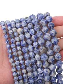 1 Strang 6/8/10mm natürliche Stein facettierte blaue Sodalith Spacer lose Perlen DIY Charms Armband Halskette für Schmuckherstellung - Verschiedenfarbig - Übersicht 8