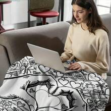 1PC Flannel Cooling Summer Blanket, Throw Blanket,Soft Multi-Use Bed Blanket, Foldable Lightweight Blanket For Beach Camping Travel Home, Versatile Indoor Outdoor Blankets Christmas Halloween - Style Z - View 30