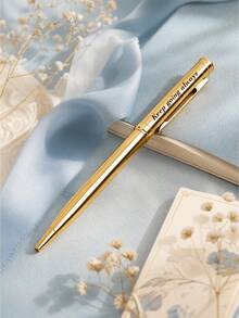 Metal Laser Engraved Ballpoint Pen, Customized Inspirational Quote Writing Pen, Replaceable Refill Smooth Ink Metal Twist Pen, Elegant Office Desk Stationery, Personalized Engraved Gift For Colleagues, Graduates, Birthdays, Business Clients - Multi-color Metal Ballpoint Pen - View 5