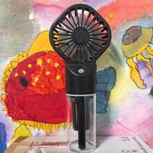 Minimalist Handheld Mist Fan - USB Rechargeable Small Fan, 4-Speed Wind + Mist Function, Suitable For Camping, Office, Business Travel, Outdoor, Makeup, Commuting Scenarios, Summer Fan, 3-In-1 Handheld, Neck-Hanging, Desktop Functions, Fans, Holiday Essentials - Multicolor - View 16