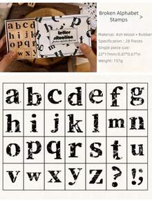 ZABC 41 piezas Juego de sellos de tinta, 40 piezas Sellos de símbolos alfabéticos y numéricos, Sellos pequeños DIY, 2 estilos disponibles: impresos y manuscritos. Regalo de Navidad para familiares y amigos; Regalo de graduación para compañeros de clase. - Multicolor - Ver 34
