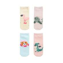 Meia Pimpolho Bebe Antiderrapente Menina Infantil Pimpolho  Meias Estampada, Tamanho 21-25, Algodão e Elastano, Tamanho 1 a 3 anos, 2D - Rosa chiclete - Visão 5