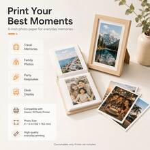 6-Inch Dye-Sublimation Photo Paper And Color Ribbon Kit, Glossy Stain-Resistant Picture Refill For Family Albums, Team Building, Birthday Party, Compatible With Mijia 1S Instant Photo Printers, Paper & Ribbon Set Only - View 10