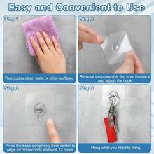 Móc treo vít trong suốt tháo rời được cho nhà ở, nhà bếp, văn phòng, miếng dán keo chống nước, không cần khoan - Nhiều màu - Xem 10