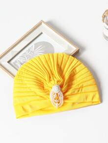 1pc Women's Pearl Pendant Watermelon Hat, Simple Retro Headband Hat, Headscarf Hat - Multicolor - View 10