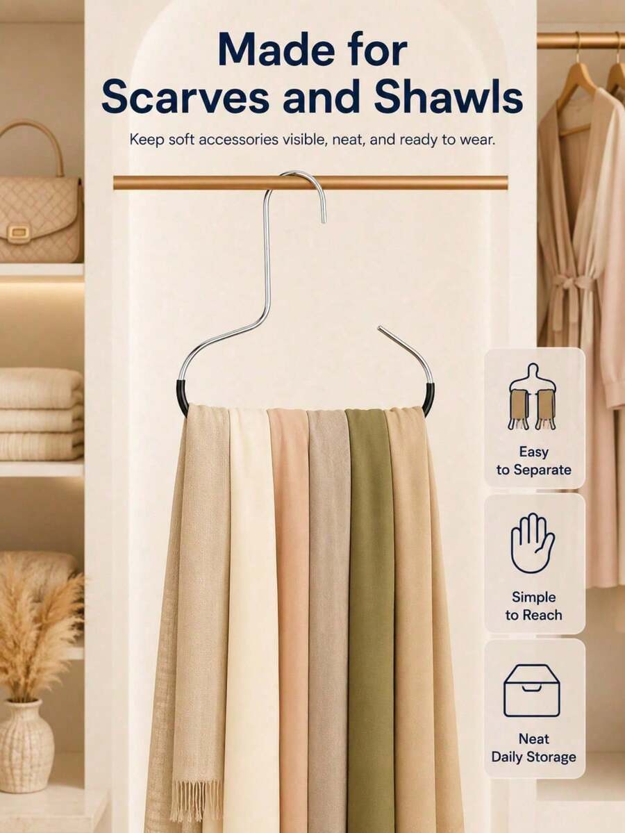 1pc Random Color Hat Organizer Rack, Hanging Hat Holder For Wardrobe/Closet, Multi-Functional Hat Display Rack - Multicolor - View 1