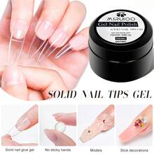 MSRUIOO 2PCS 10ml Clear Solid Nail Tips Gel For Press On Nails Long Lasting Strong Adhesive Gummy Bond Nail Glue UV/LED Building Gel Acrylic Nail Gel For Nails Home Salon Manicure DIY Design - 2pcs - View 8