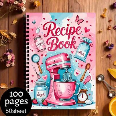 Charming Recipe Spiral Notebook - A Home Cooking Journal Filled With Cute Kitchen Art, 100 Pages Home Chef Kitchen Manual, Colorful Recipe DIY Meal Planner And Home Cooking Book, Creative Cooking Magazine With Cute Food Characters, Perfect Gift For Cooking Enthusiasts, Planner