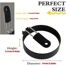 2pcs Egg Rings Stainless Steel Egg Cooking Rings Pancake Mold For Frying Eggs And Omelet Kitchen Gadgets Kitchen Stuff Kitchen Accessories Home Kitchen Items - Black - View 6