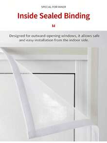 Home Anti-Mosquito Anti-Insect Window Screen With Hemming, Non-Cuttable, Self-Adhesive, No-Drill Easy Installation - Edged Style - View 5