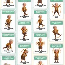 18pcs Standing Full Body Exercise Cards For Seniors, Clear Illustrations And Instructions, Durable Paper Material, Suitable For Home Fitness And Exercise Reference For Elderly - Multicolor - View 10