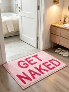 1pc English Jacquard Absorbent Doormat, Faux Cashmere Foot Mat, Bathroom Absorbent Bath Mat, Bathroom Rug, Door Mat, Small Rug, Carpet, Floor Mat, Home Decor, Area Rug, Outdoor Mat, Home Decor, Area Carpet, Bedroom Carpet, Washable Carpet, Suitable For Living Room, Bedroom, Entryway, Kitchen, Study - A - View 4