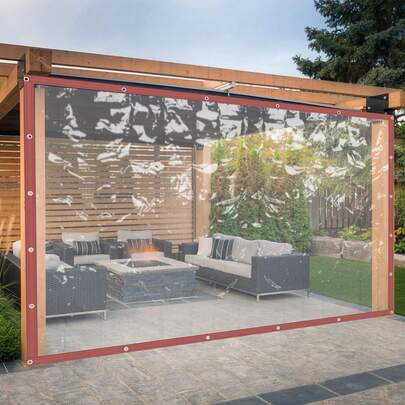 8x10ft Clear Heavy Duty Waterproof Tarp With Grommets Patio Enclosure Window Furniture Cover