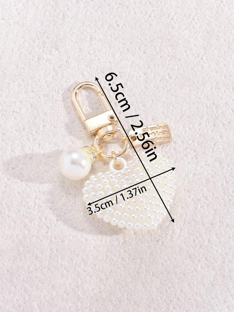 Light Luxury Pearl Heart Keychain, High-End Niche Design Bag Charm, Car Key Chain, Ins Style Exquisite Backpack Pendant, Birthday Gift For Best Friend - Multicolor - View 8