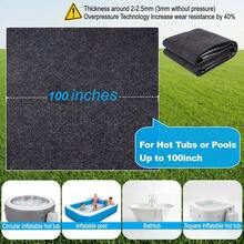 Upgraded 90 * 90 Round Hot Tub Mat, Extra Large Inflatable Hot Tub Pad Outdoor Indoor, Waterproof Slip-Proof Backing, Absorbent Spa Pool Ground Base Flooring Protector Mat - 100 Inch Square - View 2