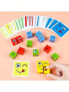 1 Set Desktop Game Smiling Face Blocks 2-Player Battle Game Christmas Gift - Multicolor - View 2
