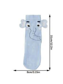 2 Pairs/1 Pair 3D Animal Ear Socks, Unisex Cute Creative Cartoon Socks With Puppy & Elephant Patterns, Suitable For Couples, Home Life, Pajama Party, Performance Outfits - Multicolor - View 6
