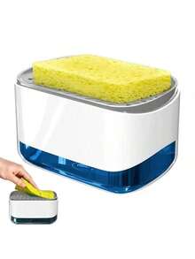 Gift: 1pc Sponge, Random Color) Kitchen Soap Dispenser, Countertop Soap Pump Dispenser, Sponge Nozzle, Dish Soap Dispenser, Kitchen, Storage, Kitchen Essentials, Liquid Soap Dispenser, Soap Dispenser - Designed For Cleaning Dishes In The Kitchen Sink, Equipped With Convenient Non-Slip Base. - Multicolor - View 13