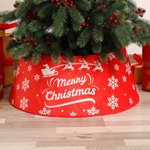 New Printed Christmas Tree Skirt, Christmas Tree Base, Christmas Decoration, Round Christmas Tree Skirt, Foldable Christmas Tree Decoration, Easy To Store - YH01 Belt Style - View 6
