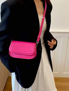 Minimalist Modern Classic Women's Daily Crossbody Bag, 2026 New Style, Versatile - Hot Pink - View 2