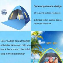 Automatic Pop-Up Camping Tent, Windproof And Sun-Resistant, Suitable For Park Camping Trips, Outdoor Hiking Adventures, Beach Family Vacations, Portable Foldable Design, The Perfect Holiday Gift - 1PC - View 4