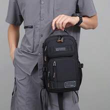 Men's Multi-Function Large Capacity Outdoor Chest Bag, Oxford Simple Versatile Crossbody Sling Bag, Minimalist Travel Reinforced Utility Pack For Gym - Multicolor - View 12