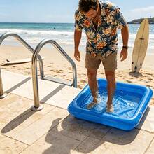 Portable Foldable Pool Cleaning Basin, 23.6*17.7in, Essential For Pool Maintenance Before Use, Also Suitable As Foot Bath And Post-Swim Cleaning Basin. Air Pump Not Included - 藍色 - 查看 11