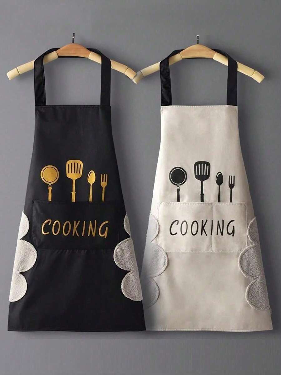 1 buah Celemek Tahan Air Poliester Tahan Lama, Celemek yang Dapat Disesuaikan, Penutup Celemek Dapur, Celemek Sekolah, Termasuk dalam Perlengkapan Dapur, Aksesori Dapur; Tali Leher dengan Saku, Unisex, Cocok untuk Memasak, Memanggang, Membakar, BBQ Luar Ruangan, Perjalanan RV, Berkemah, Cocok untuk Berbagai Liburan dan Musim Kembali ke Sekolah; Dapat Berfungsi sebagai Dekorasi Dapur, Cocok untuk Dekorasi Rumah Secara Keseluruhan, Juga Cocok untuk Dekorasi Kamar, Kelas, Perlengkapan Memasak Praktis di Rumah dan Asrama