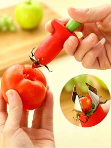 2pcs Random Style Stainless Steel Strawberry Huller, Pineapple Eye Remover, Tomato Corer, Kitchen Gadget - Multicolor - View 6