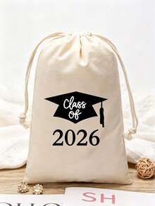 1/5入「2026 Class」抽繩禮物袋，適合畢業派對裝飾、2026畢業季裝飾禮物袋，抽繩袋，適用於派對、畢業慶祝與感謝禮物，畢業紀念禮物袋 - A - 查看 6