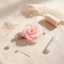 1 Stück/10 Stücke DIY rosa Stoffblume, handgefertigte Bastelblume Ornament, Haaraccessoire Blume, dekoratives Blumenaccessoire für Festivals, perfekt für Weihnachten, Halloween & alle Feiertagsdekorationen - Verschiedenfarbig - Übersicht 7