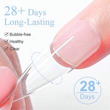 MSRUIOO 2PCS 10ml Clear Solid Nail Tips Gel For Press On Nails Long Lasting Strong Adhesive Gummy Bond Nail Glue UV/LED Building Gel Acrylic Nail Gel For Nails Home Salon Manicure DIY Design - 2pcs - View 4