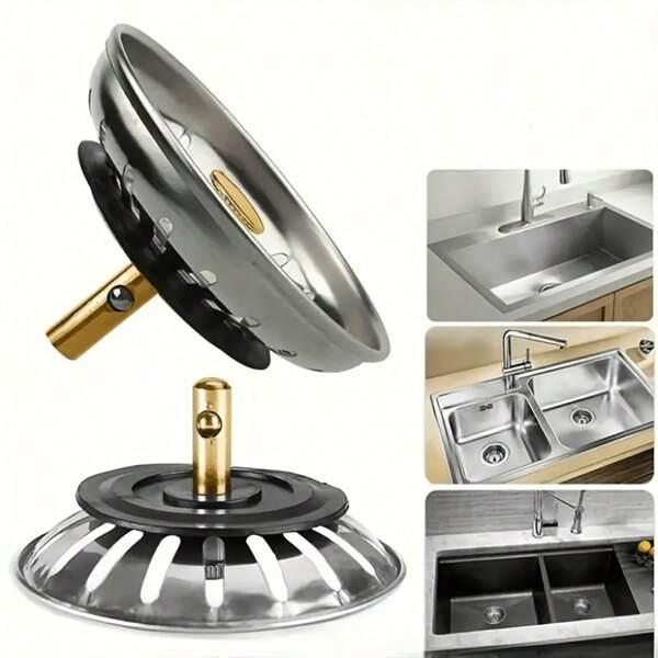 1/3 buc. dop pentru scurgere și sită pentru chiuveta de bucătărie, dopator de scurgere cu plasă filtrantă, pentru scurgere de pardoseală, accesoriu de bucătărie