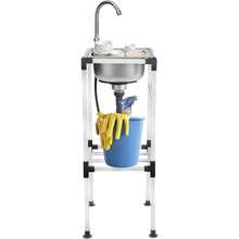 GRANDMEI Edelstahl Spültisch Mobile Küchenwaschbecken Spülanlage mit Gestell, 360° drehbarer Wasserhahn Tragvermögen 60 kg für Garten, Garage und Camping, Außen-Spüle - Standard - Übersicht 1