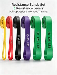 Neutral Resistance Band Set, Multi-Function Stretch Bands, Suitable For Pull-Up Assistance, Yoga, Leg Training And Daily Fitness Training, Ideal For Muscle Building And Shaping, Perfect Training Accessory For All Fitness Levels - Multi-color - View 2
