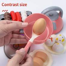34pcs Simulation Play Food Fruit Vegetable Toy Set With Multiple Cooking Utensils, Children's Pretend Play Kitchen Party Gift Toy Set, Simulated Cooking Toy Set, Gift For Boys And Girls Children's Day, Birthday Party, Christmas - Pink - View 4