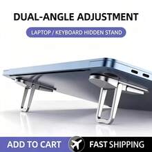 1 Pair Adjustable Keyboard Stand, Universal For Keyboard And Laptop. Multi-Purpose: Keyboard Height Increase And Laptop Cooling. Essential For Students Back To School And Business Travel. Lightweight And Compact, Space-Saving, 2-Level Adjustable. - Multicolor - View 6