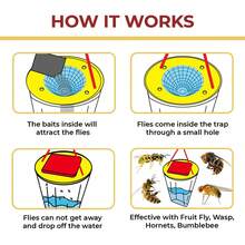 1pcs Hanging Fly Bags, Outdoor Hanging Stable Fly Traps, Fly Control, Reusable, Ideal For Farms, Orchards, And Homes. - Random Color - View 12