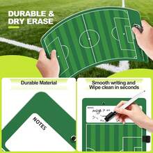 ShYeenei Soccer Coaching Board, Double-Sided Soccer Clipboard Whiteboard For Coaches, Full &Amp; Half Field Tactics, Dry Erase For Training And Game - ColorD - View 4